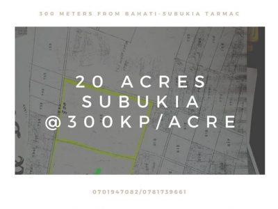 Land for sale at lower subukia